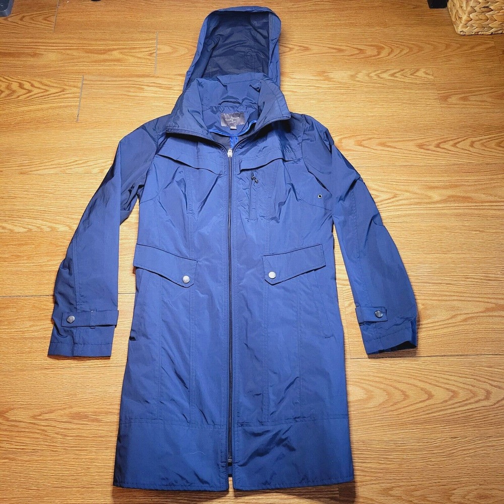 Cole Haan Navy Rain Coat with Hide-away Hood